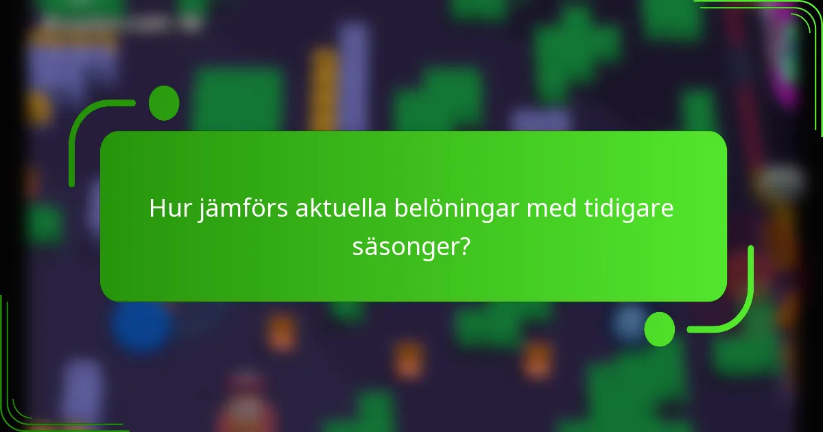 Hur jämförs aktuella belöningar med tidigare säsonger?
