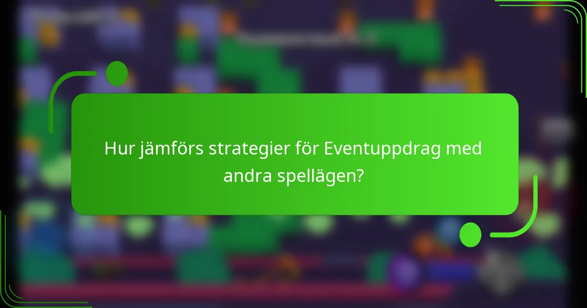 Hur jämförs strategier för Eventuppdrag med andra spellägen?