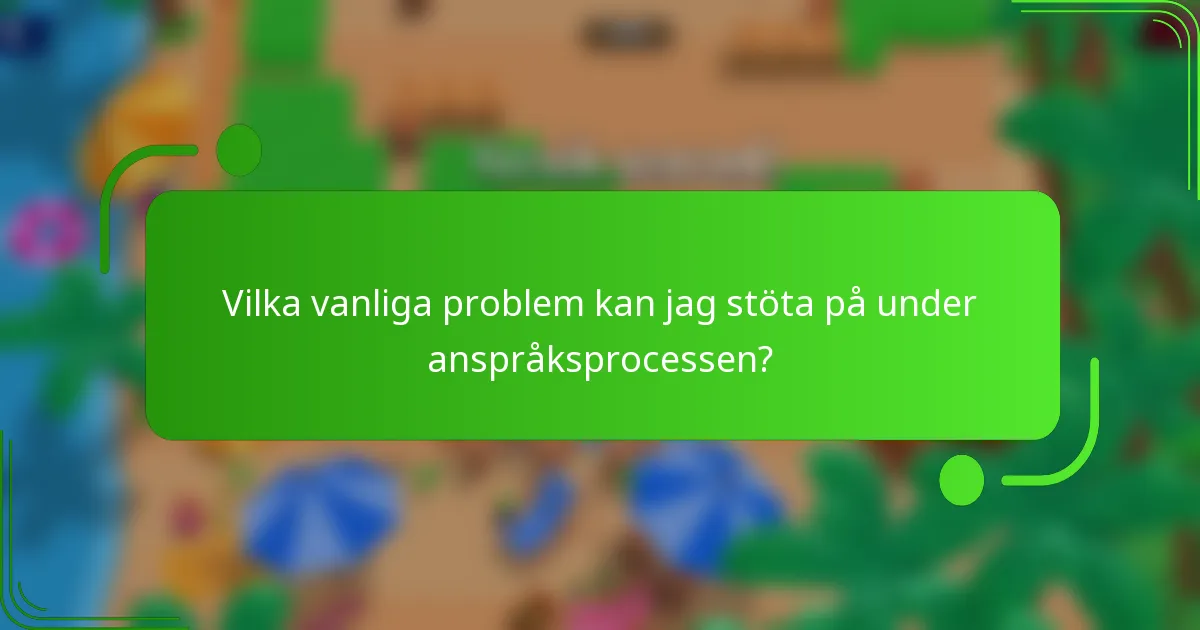 Vilka vanliga problem kan jag stöta på under anspråksprocessen?